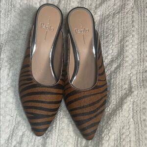 Paolo Women's Zebra Stripe Mules 7.5